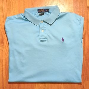 Polo Ralph Lauren Mens Shirt XL Short Sleeve  Pima Soft Touch Robins Egg Blue